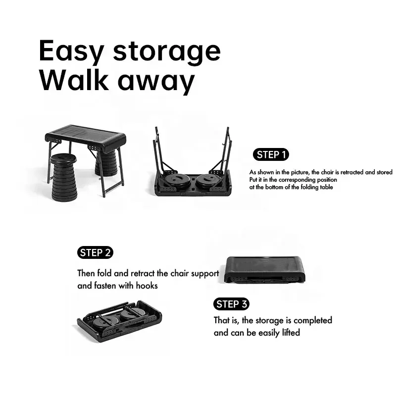 hot sell Outdoor Furniture  Camping Aluminum PE Folding Table Camping Table chair set Portable Picnic