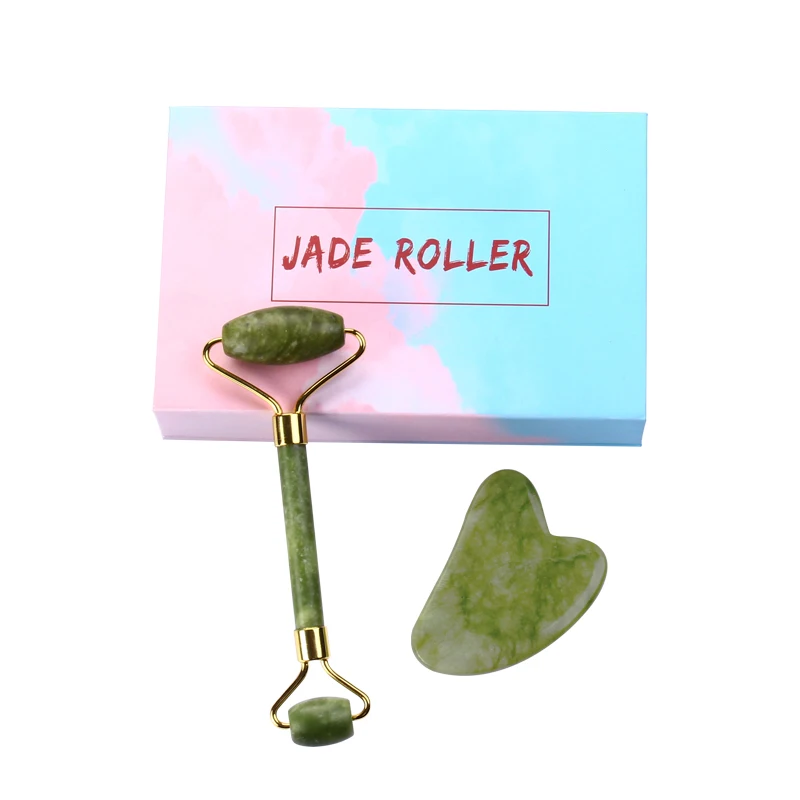 
Natural jade Beauty container face massage roller medical scraping tool set the price 