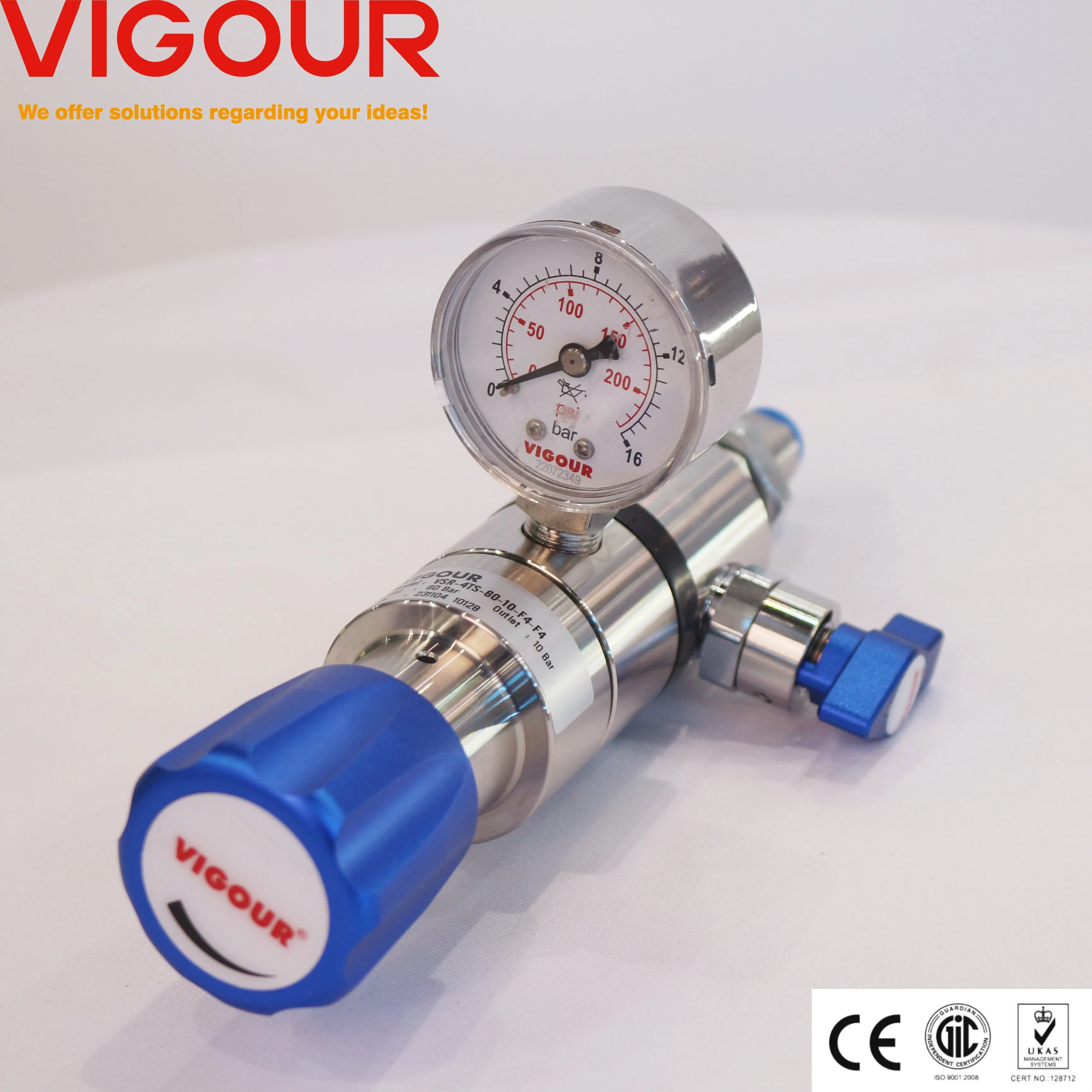Panel-Mounting Gas Stick Assemblies with Tapping Points for Pressure Reducing Valves