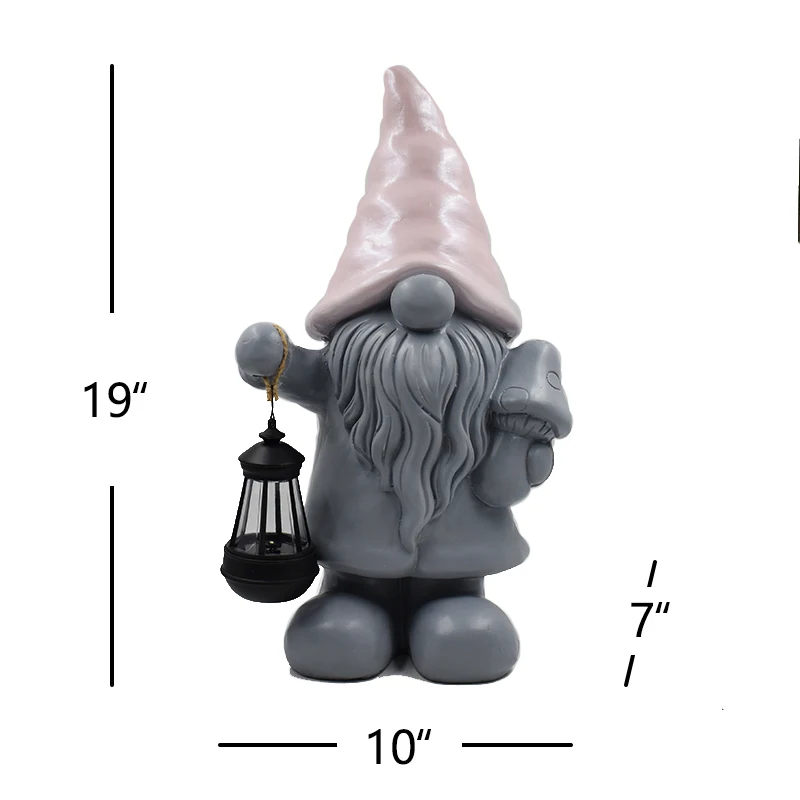 
Pretty Pink Resin Gnome Solar Mushroom Solar Gnome Statue Outdoor Garden Gnomes Solar 