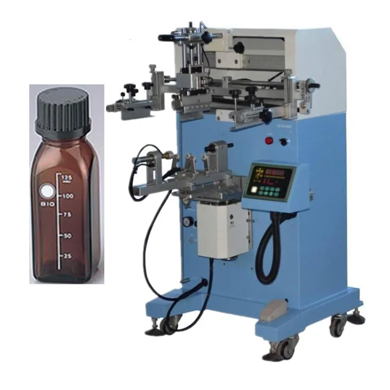 Цилиндрические полуавтоматические машины для трафаретной печати для бутылок из нержавеющей стали, пластиковых бумажных стаканчиков