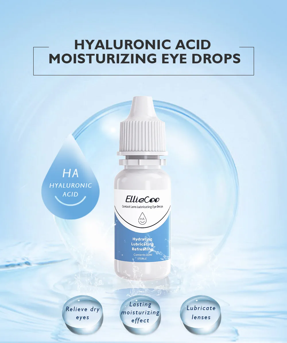EllieCoo Sodium Hyaluronate Eye Care Solution Eyedrop Crystal Moisturizing Dry Eyes Drops