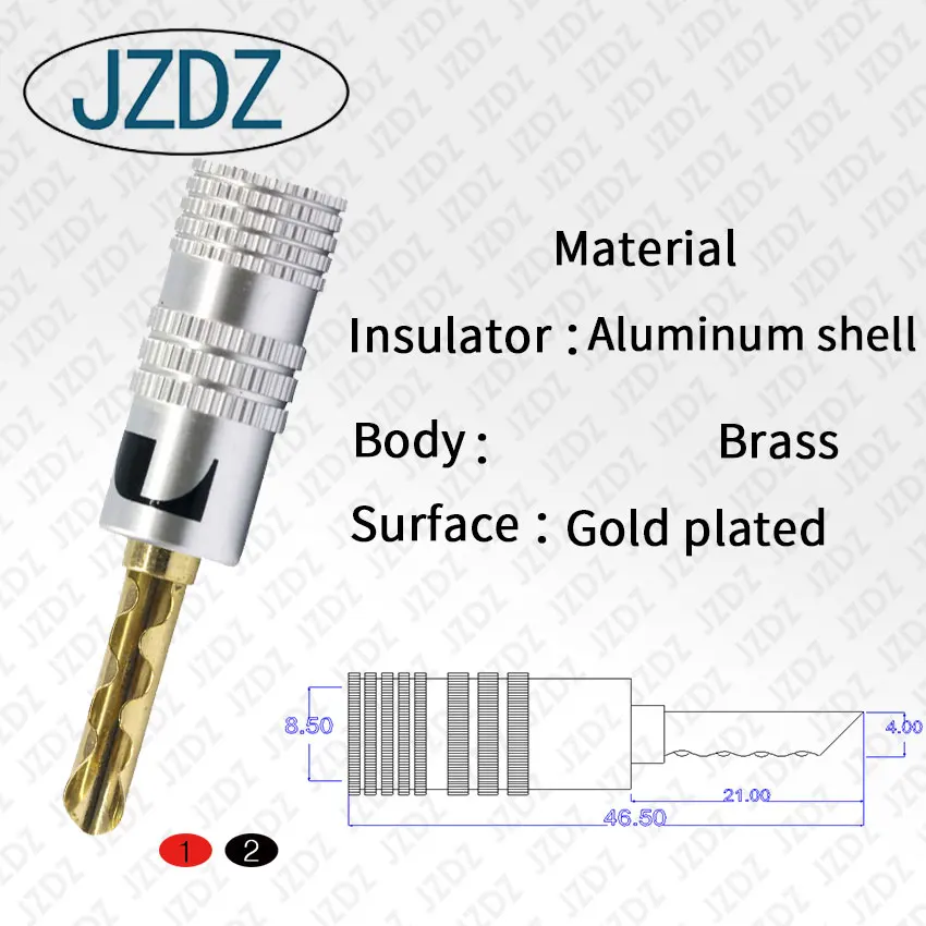 
JZDZ J.10054 High quality copper plated 4mm banana plug without welding Stereo 4mm banana plug 
