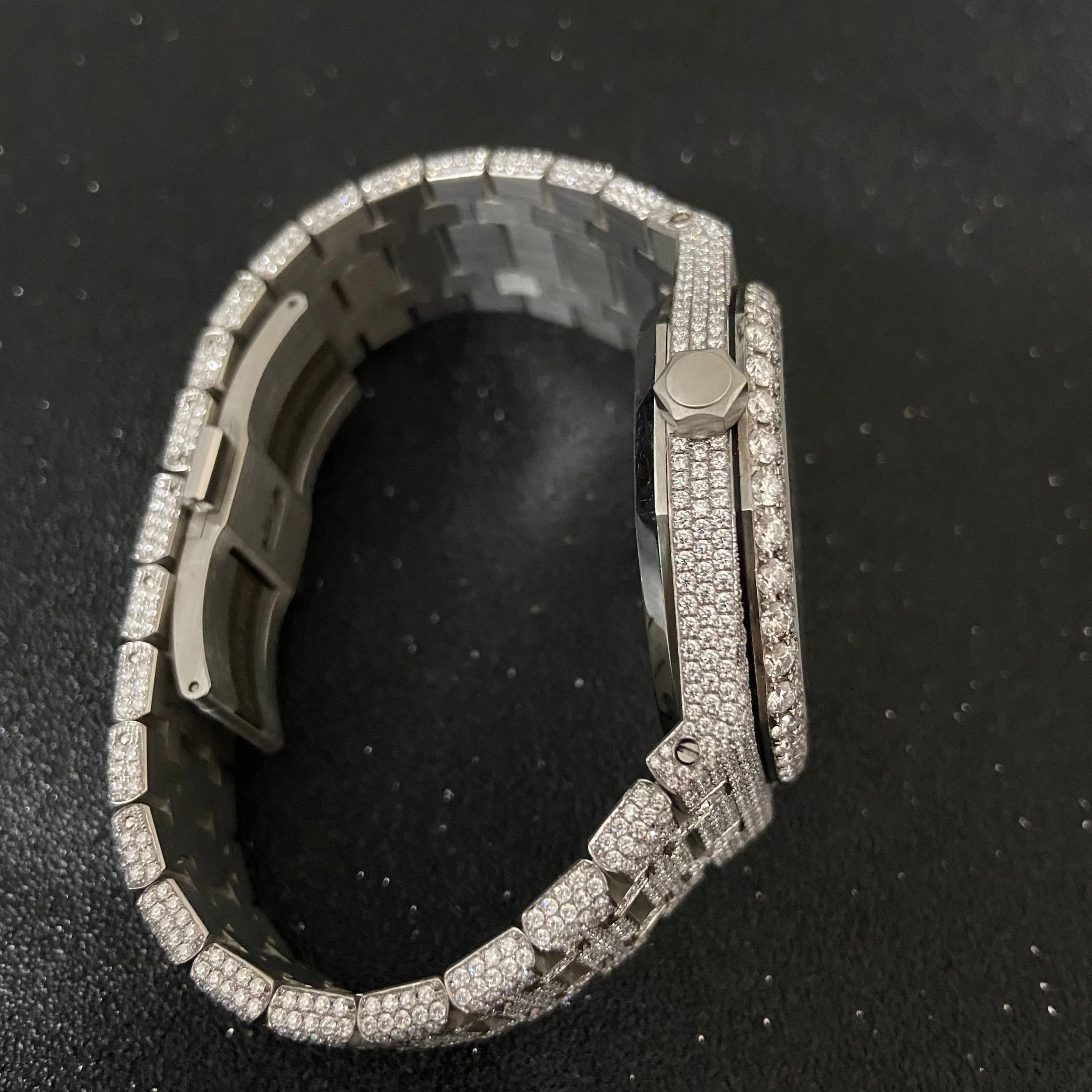 Роскошные модные шикарные часы с циферблатом со льдом Moissanite