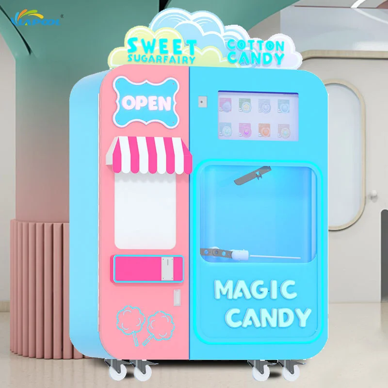 Hot Sale Electric Full Automatic Marshmallow Floss Vending Machine For Making Cotton Candy