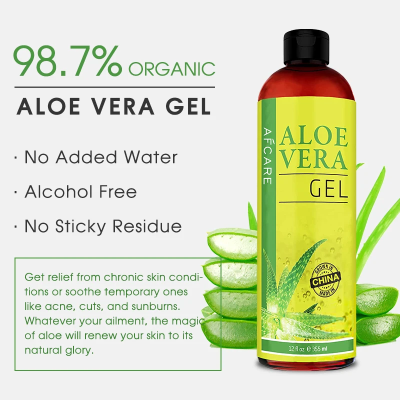 Organic Aloe Vera Gel With 100% Pure Aloe Paraben-Free Moisturizer Soothing and Natural Aloe Vera Gel Private Label