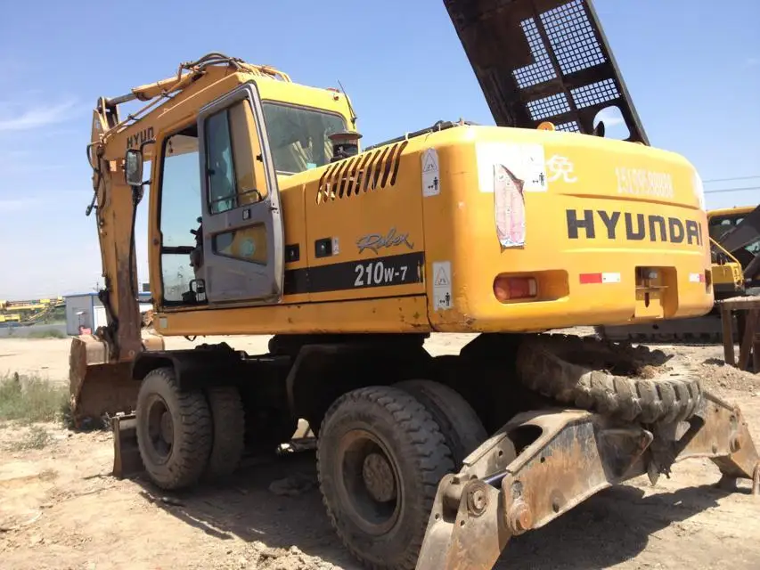 Used 21 tons cheap price used Wheel excavators R210W-7  China Hyundai excavator for sale good Original Digger