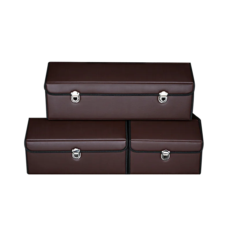 Aliotop High-grade Waterproof Folding Car Storage Box Boot Trunk Organizer Leather Car Trunk Organizer