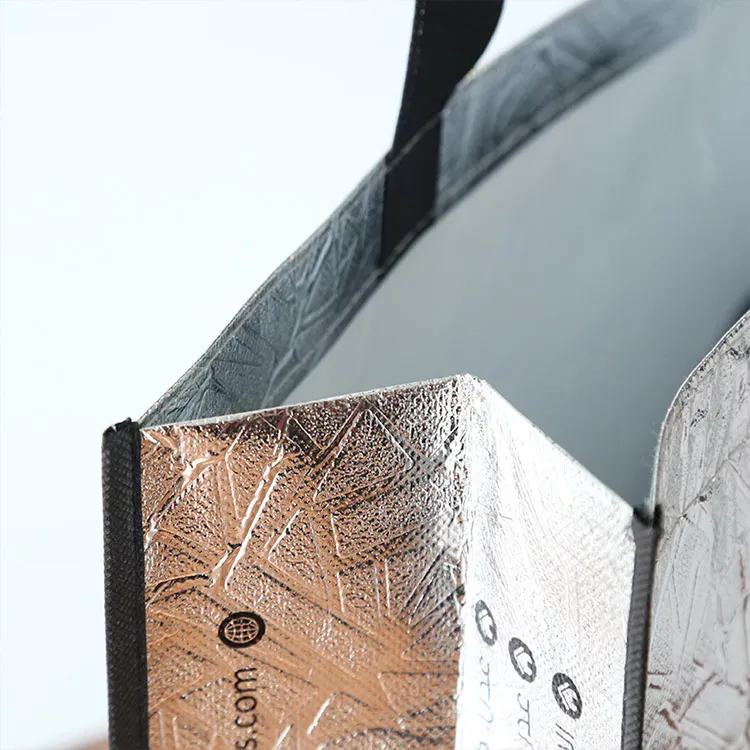 Silver Custom Bronzing Premium Non Woven Bag Fashion Shopping Bag Clothing Packaging premium tote bag