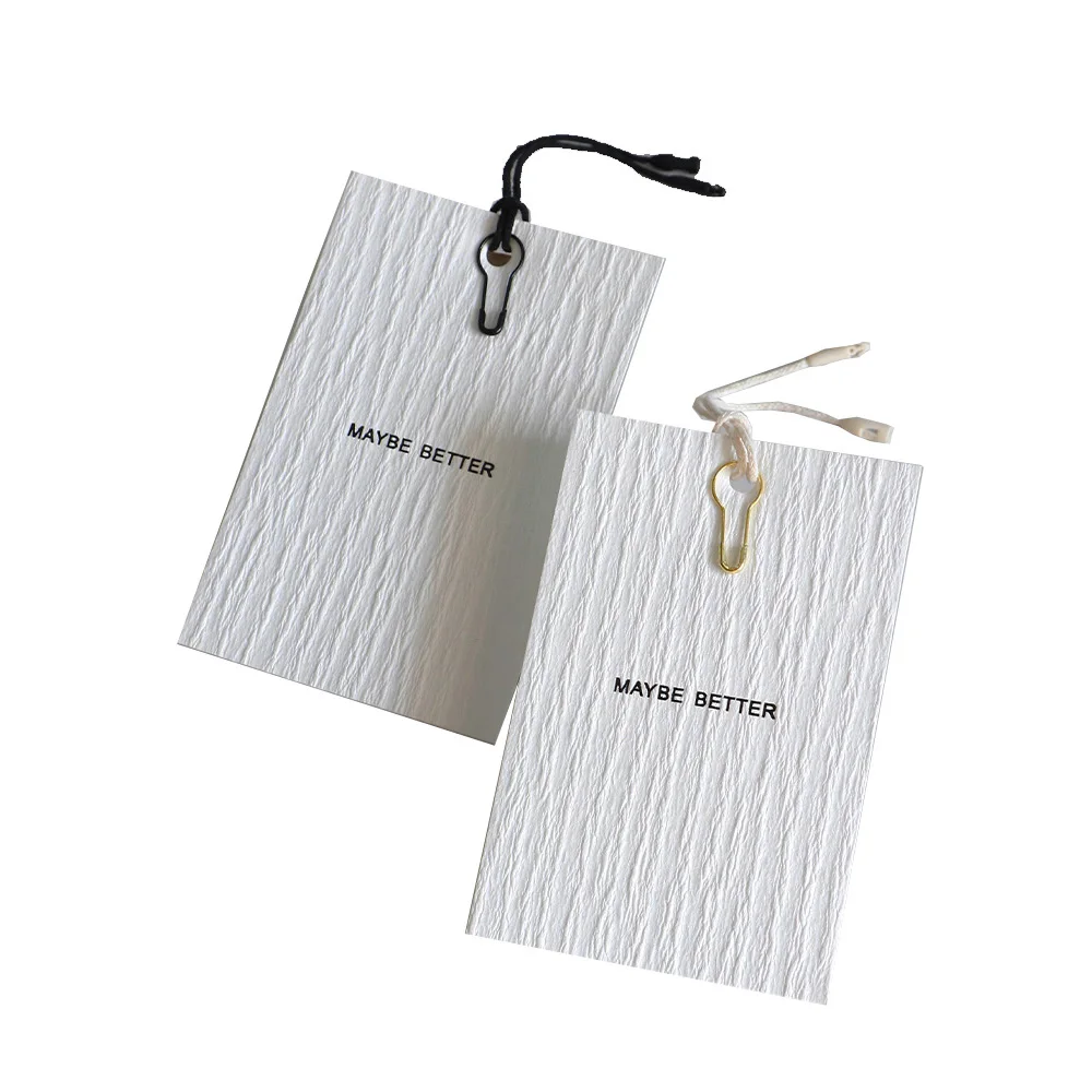 Custom Luxury Hanging Label with Free Slings Special Swing Paper Product Hang Tags for Clothing Garment