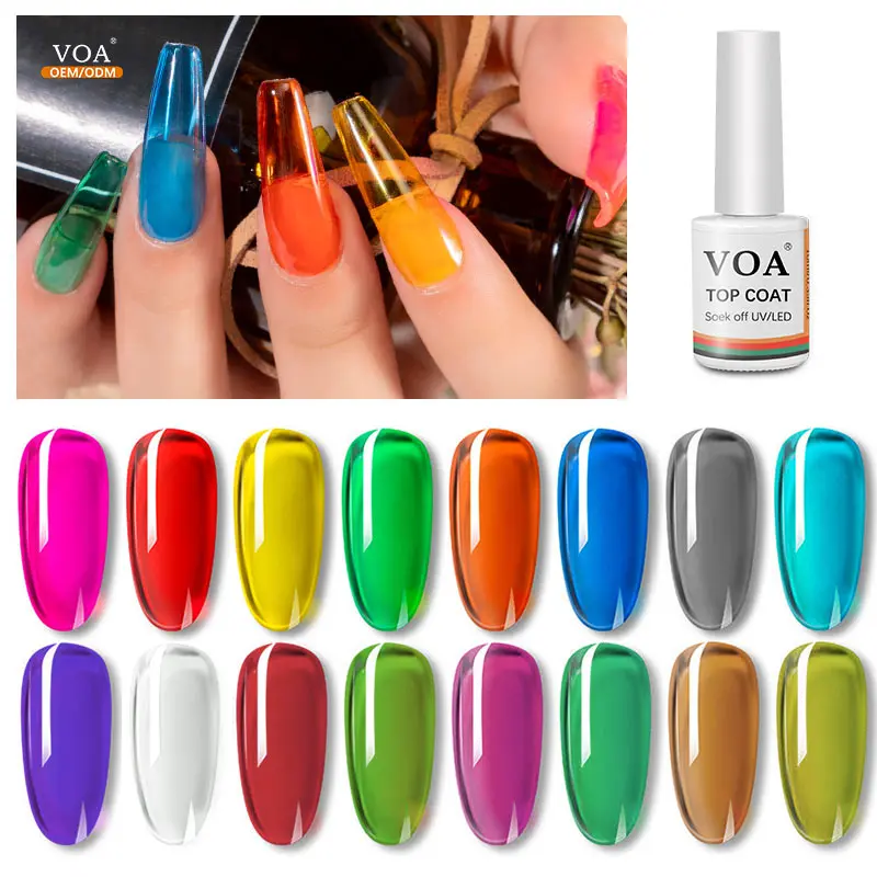 Professional Supplies Glitter Topcoat No Wipe No-Wipe Coloured Glaze Top Coat Uv Gel Nail Polish