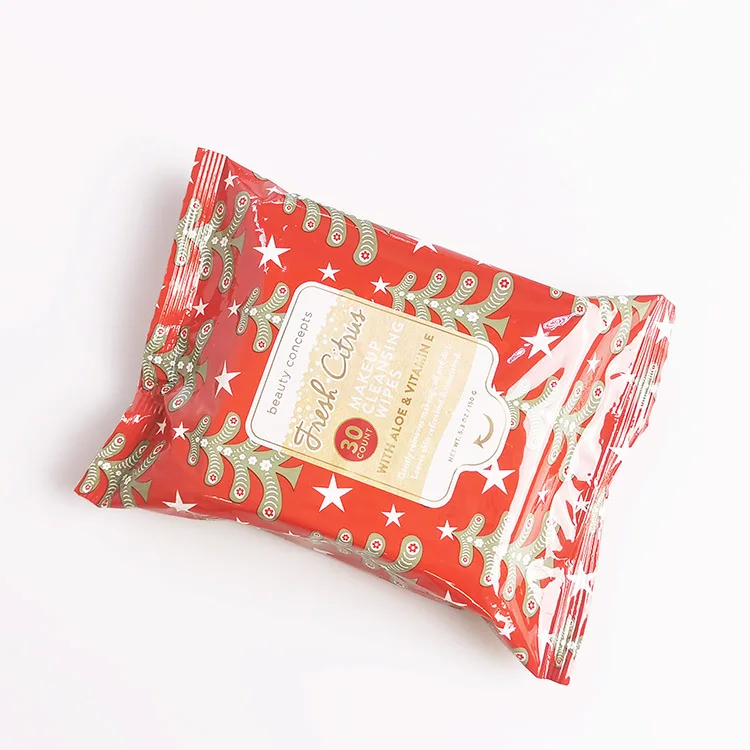 ODM OEM Christmas customized design Wet Wipes Nonwoven Fabric Reusable Women Wipes Thick Cotton Makeup Remover Wipes