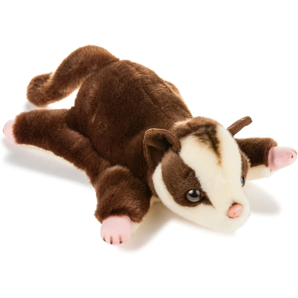 Stuffed Sugar Glider Plushies Floppy Plush Animal Honey Weasel Dolls Boys Girls Gifts 13.5 Inch Brown Educational Toys for Kids
