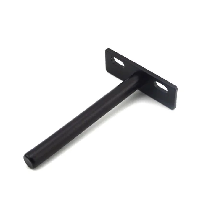 OEM T Shape Metal Bracket Wall Shelf Concealed Blind Shelf Corner Code Heavy Duty Iron Black T Shaped Bracket