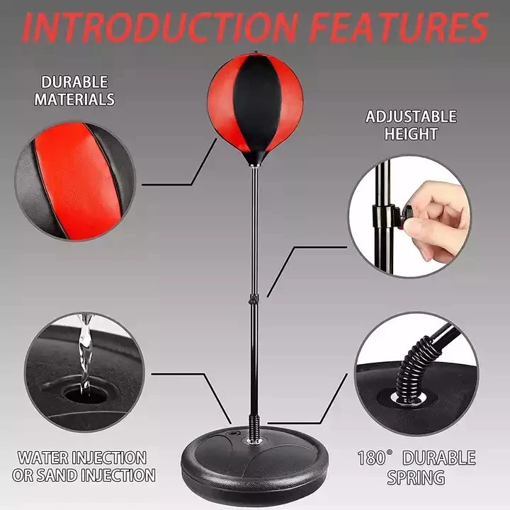 new Vertical 360 Degree Swing Boxing Column Free Standing Punching Speed Inflatable Pear Ball