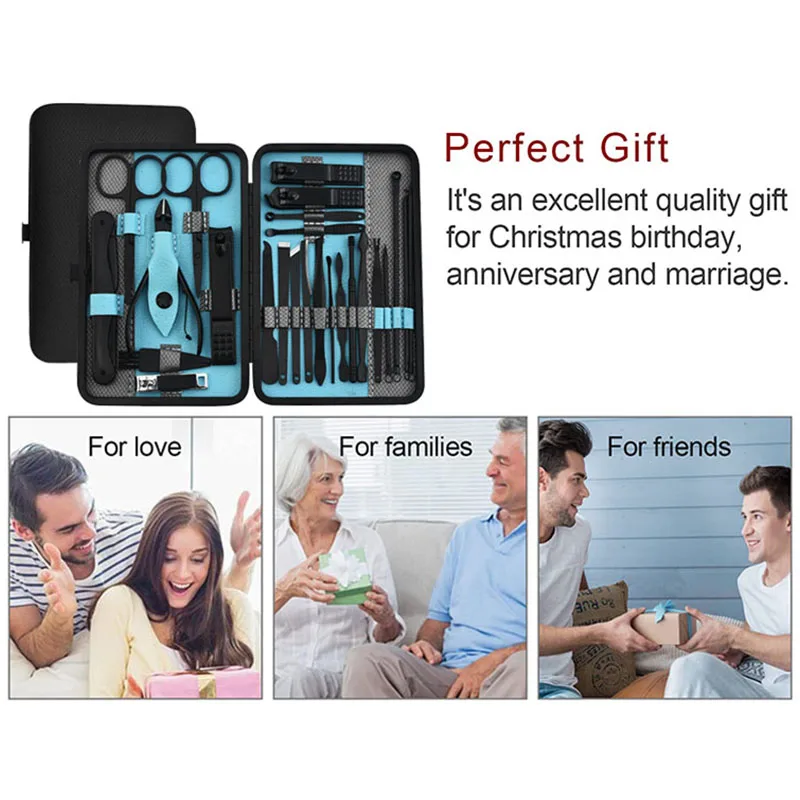 Latest Design Professional Manicure Pedicure Set 36 in 1 Face Foot Hand Nail Care Tool  Stainless Steel Fingernail Clipper Kit