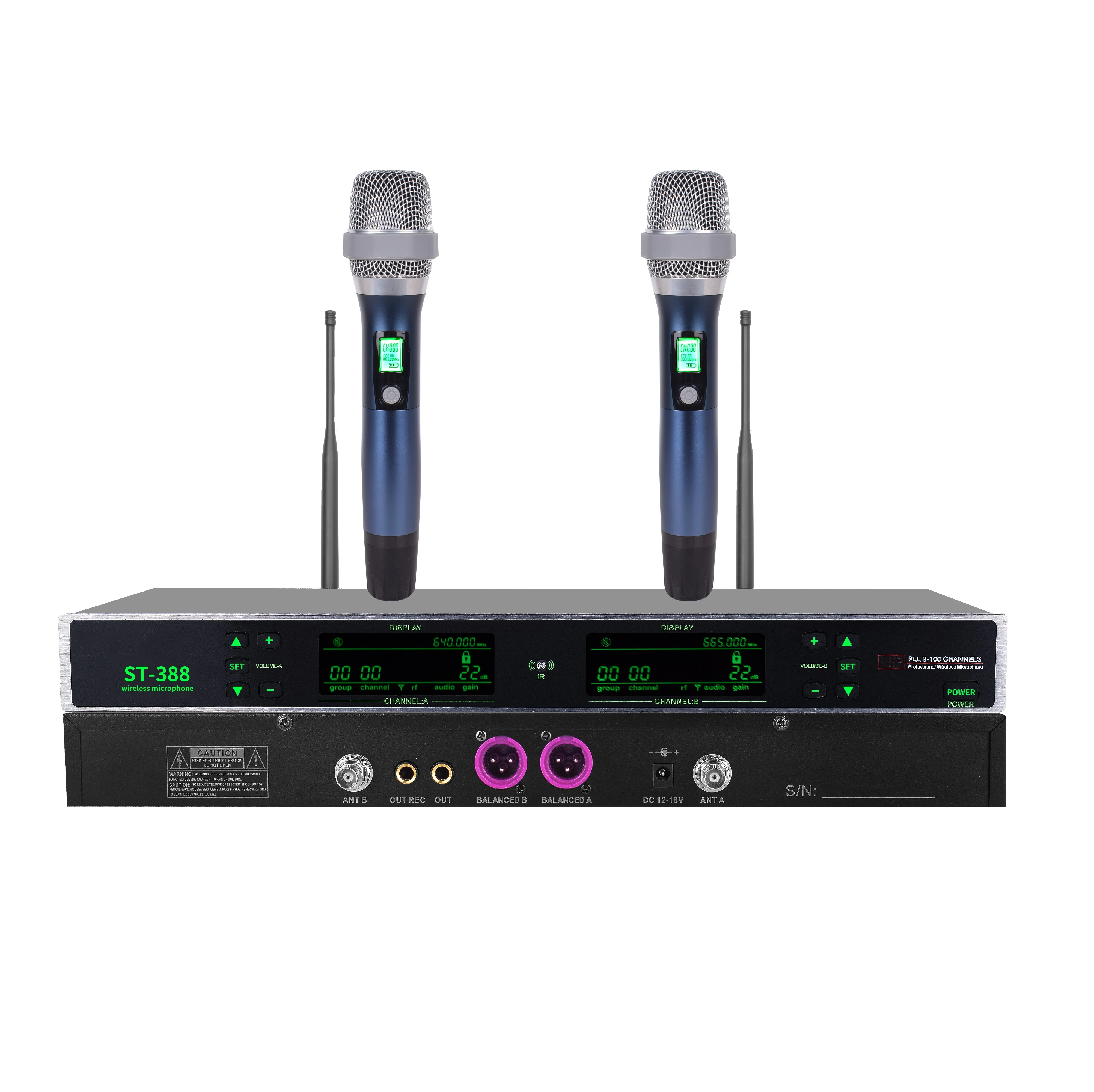 ST-688 Профессиональный высокопроизводительный высококачественный Двухканальный беспроводной микрофон
