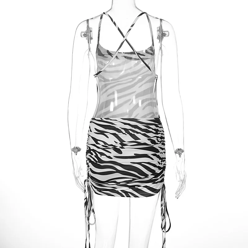 new EB-2023060733    summer 2023 fashion sleeveless backless drawstring printed dresses women sexy