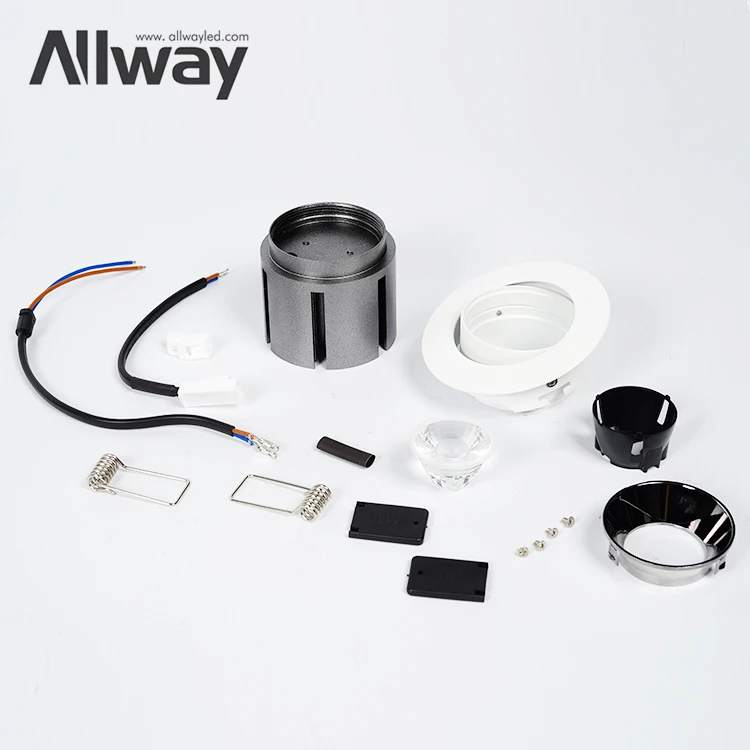 Allway Customized Dimmable Anti Glare Cob Downlight Small Home Hotel Recessed Lamp LED Spotlights Housing