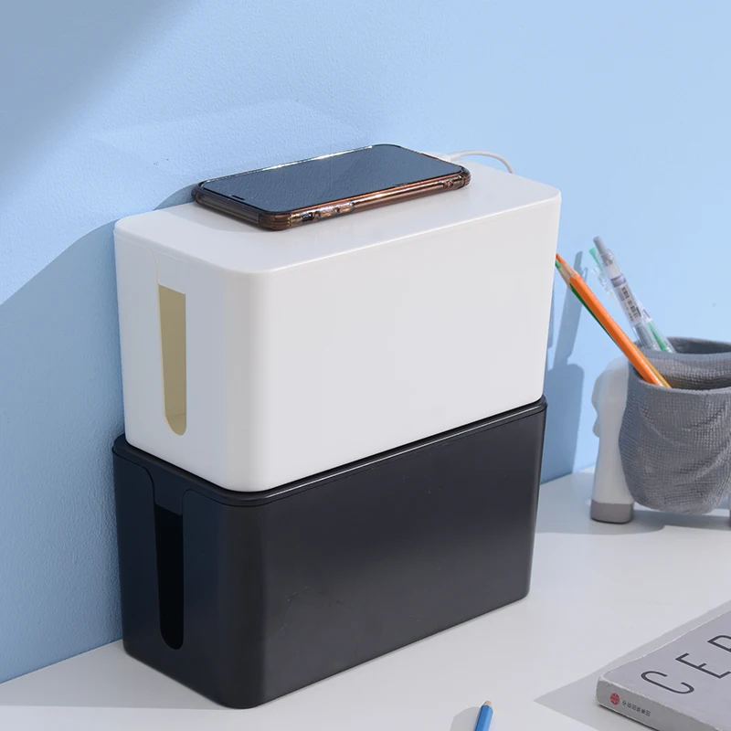 Hot Sale ABS Large Desk Mounted Cable Manage And Organise Electric Cable Organizer Management Box With Lid