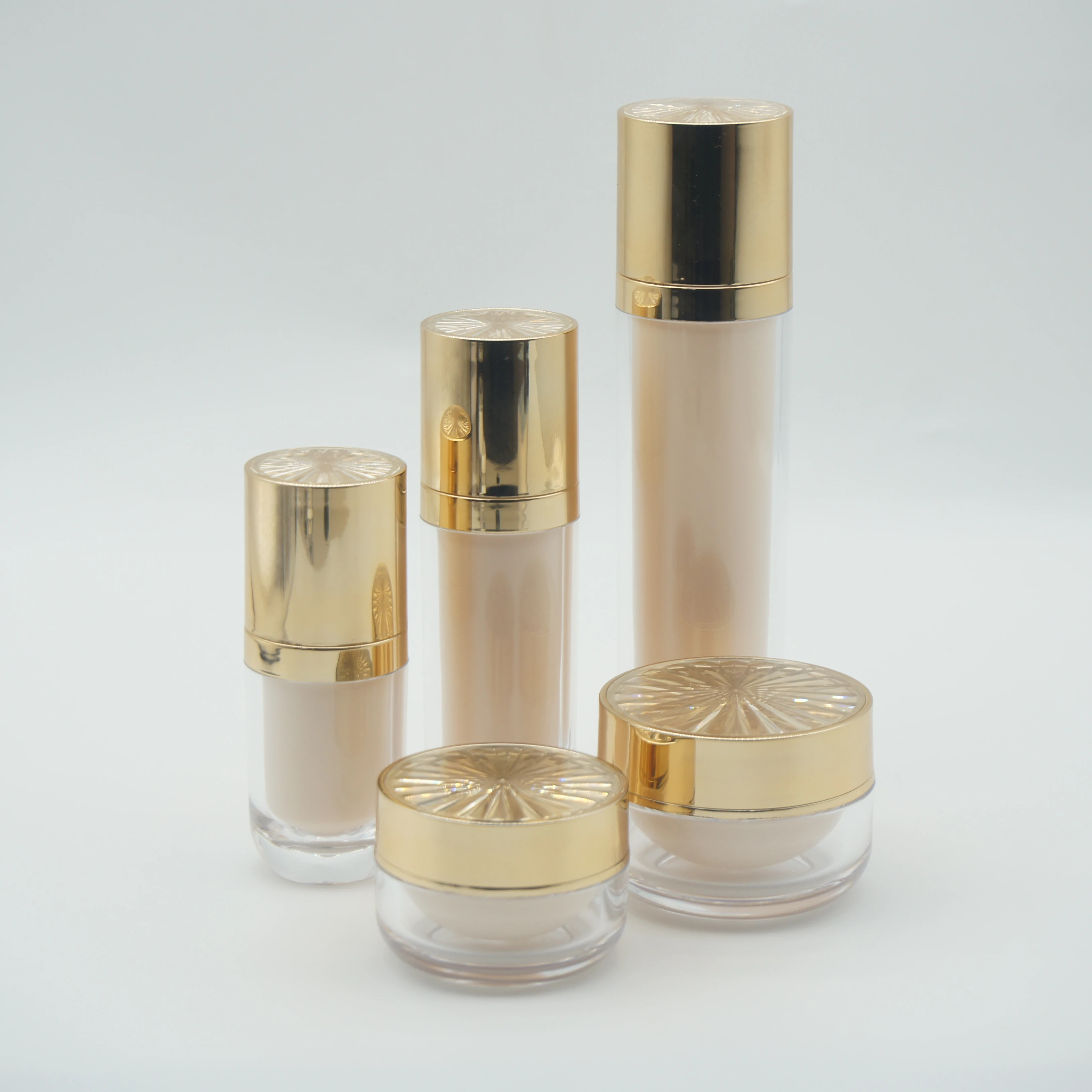 Cosmetic Lotion Spray Pump Bottles Acrylic Lids 30ml 50ml 100ml Empty Jars Plastic Containers Wholesale Screen Printing Surface