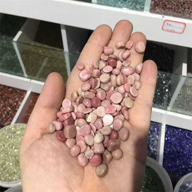 Wholesale Natur Heal Quartz Gems and Crystals Chips 7-9mm pink Rhodonite Crystal Stone Gravel for Sale