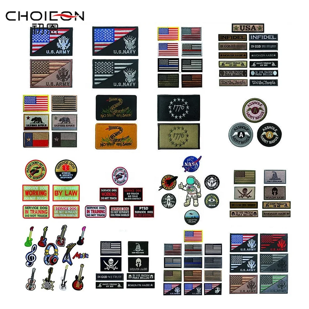 Patches Custom Embroidery EMS/Fire/Service Dog Patches Embroidered Badge Hook & Loop Emblem