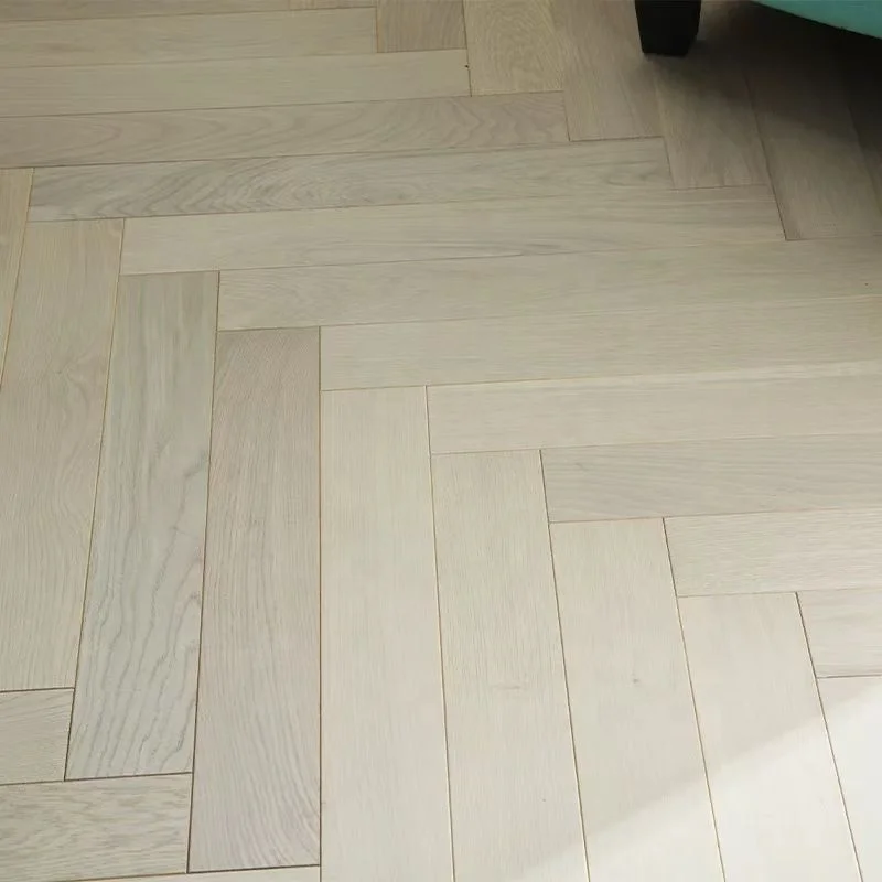 Japanese Herringbone Parquet White Oak 3-layer Solid Wood Flooring Household Lock Retro Simple Chevron Composite Wooden Floor