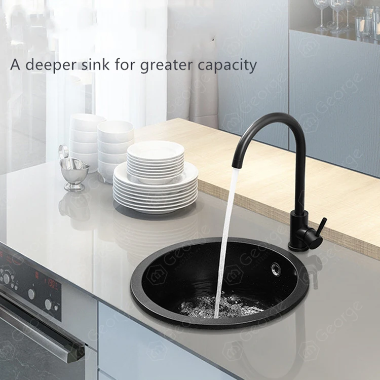 
countertop and undercounter installation bar counter save space round small quartz stone kitchen sink 