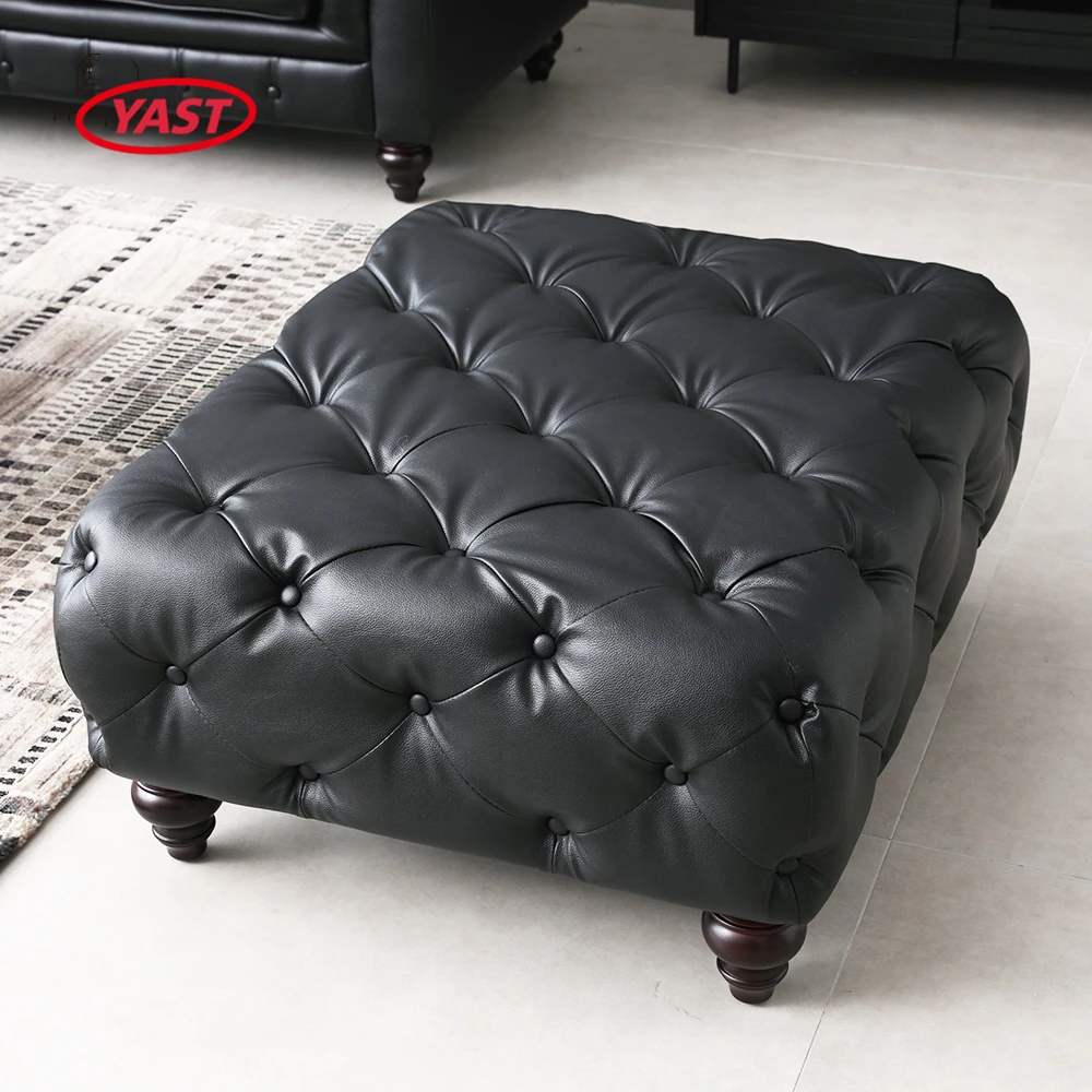 YASITE high quality chesterfield American style velvet square stools & ottomans