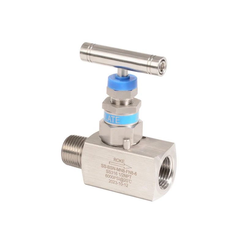 1/2 NPT Forged Male To Female Thread Air Stainless Steel Instrument Needle Valve 6000PSI
