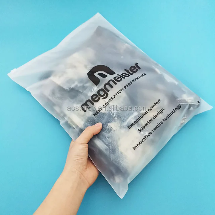 Shirt Shipping Slide Lock Self Sealing Clothing Packaging Plastic Frosted Zipper Bag
