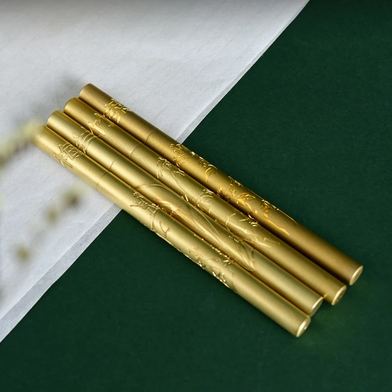 Tung wood a minimum order brass metal ballpoint pen six creative neutral signature pen Nordic simple high-grade gift lettering