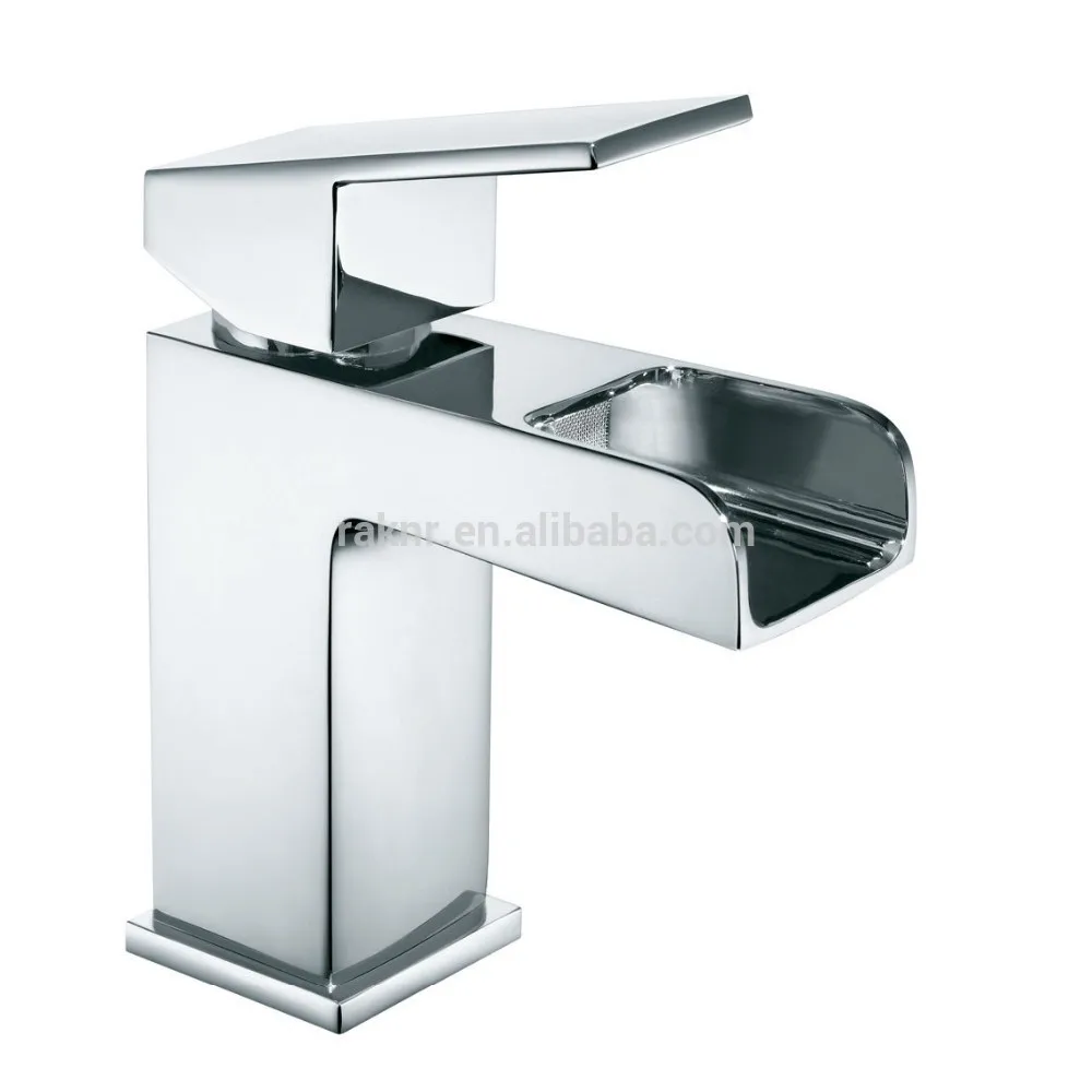 Латунный водопроводный кран квадратной формы, водопроводный кран с одной ручкой и латунным водопадом