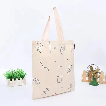 B143 Factory Price Printed Cotton promotional Canvas Tote Bag Wholesale silk screen printing organic tote bags