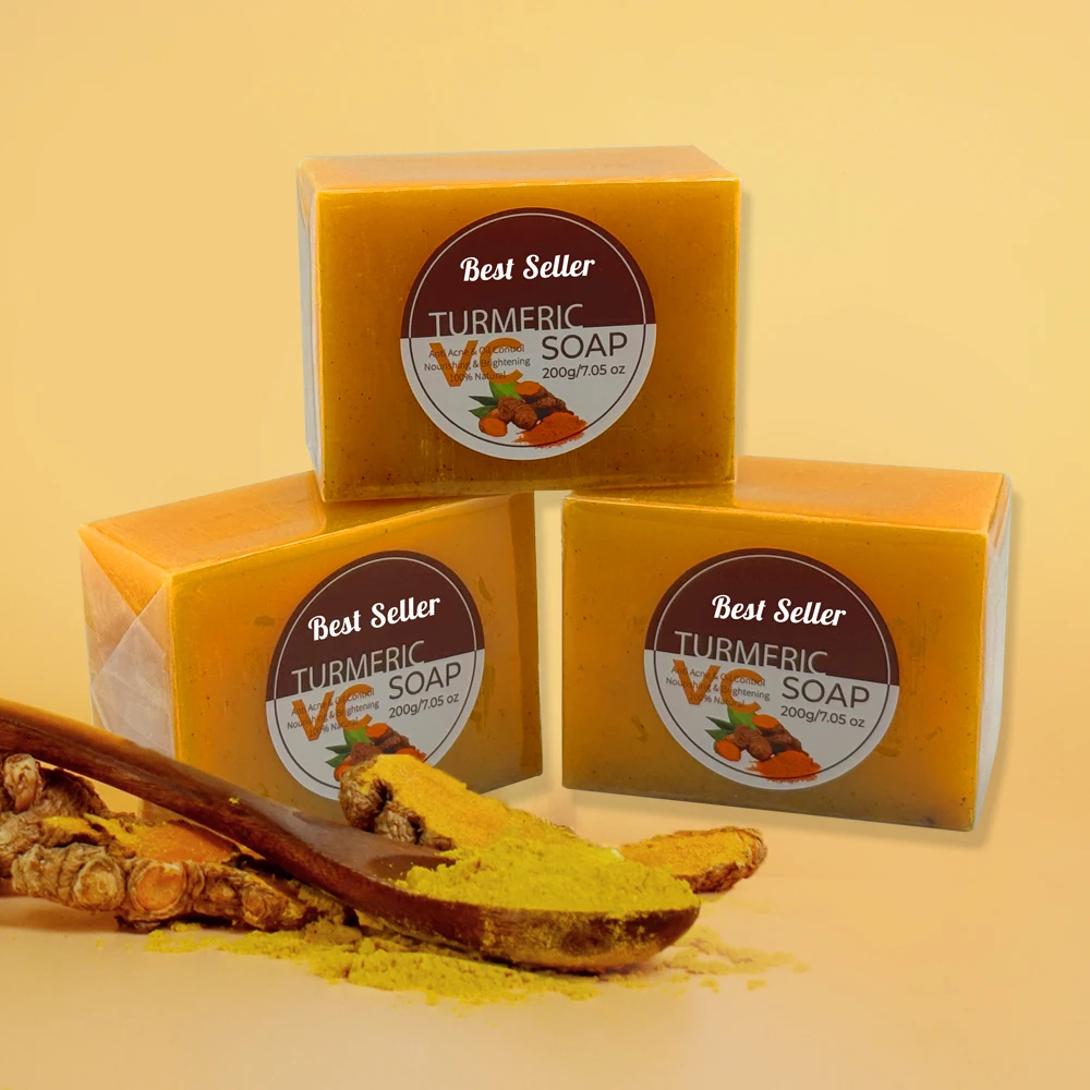 Best pure organic turmeric handmade bar soap brightening cleansing soap beauty soap for glowing skin