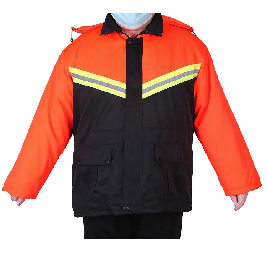 Hi-Vis Reflective Winter Wear Waterproof Rain Coat Outdoor Safety Clothing for Construction Workers & Sanitation Workers