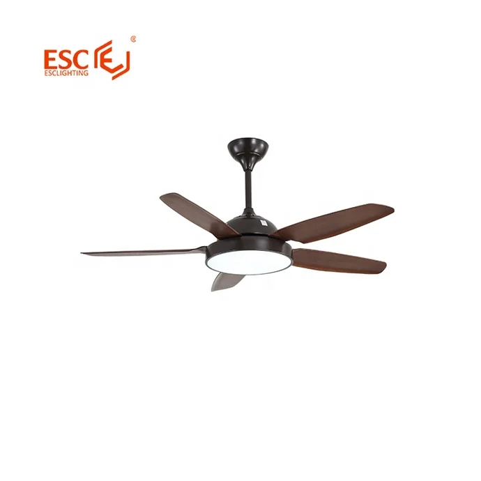 Traditional Copper Iron IP20 Energy Decorative Ceiling Fan With LED Light