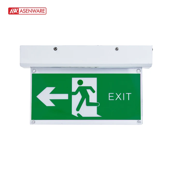 exit sign emergency lighting 3W emergency charging exit lamp Factory price for school hospital
