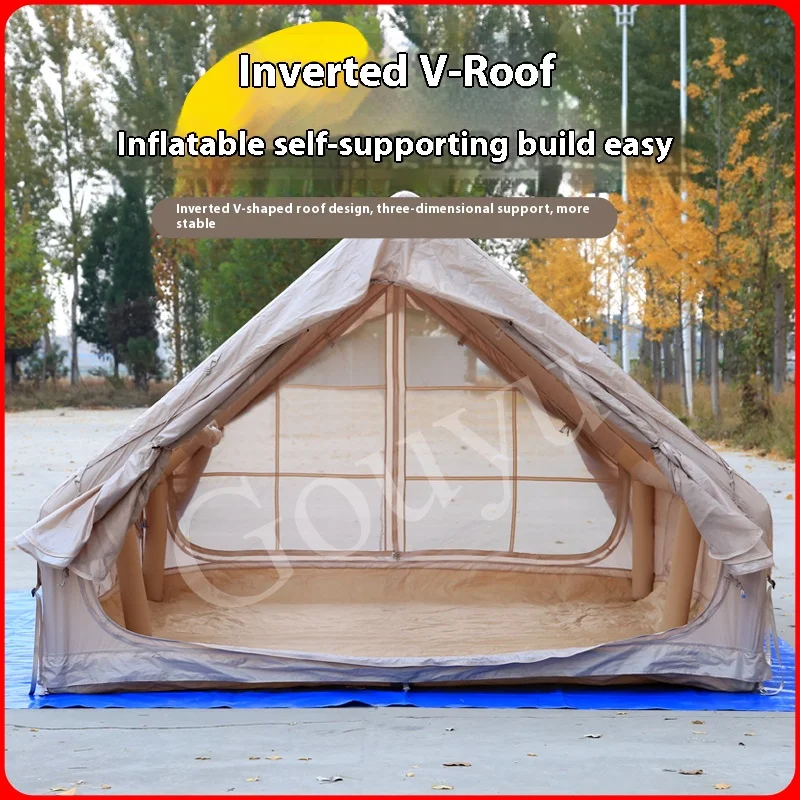 12 square Meters Inflatable Tent Outdoor Camping Folding Portable Cabin Thickened Rain Camping Overnight Equipment