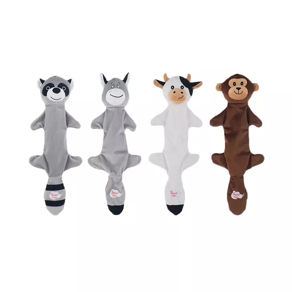 Custom Size Package Faux Fur Cute Animal Shaped Pet Dogs Chew Molar Plush toy Interactive Squeaky Pet Toy