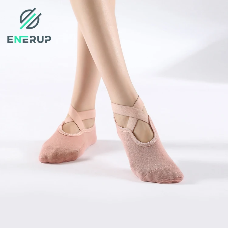 Enerup Yoga socks cotton Bandage dispensing Full finger socks Ballet Quick dry Moisture wicking damping Non-slip women socks