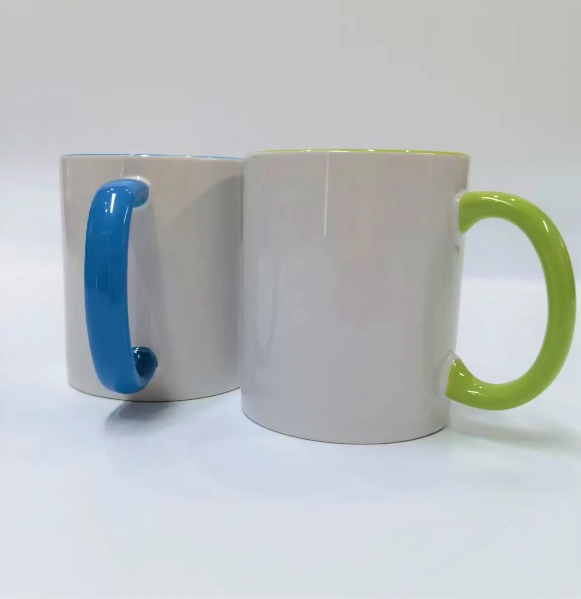 Wholesale Ceramic Dinnerware 11oz Porcelain Mugs Pure White Mugs With Color Inside For Hotel Home