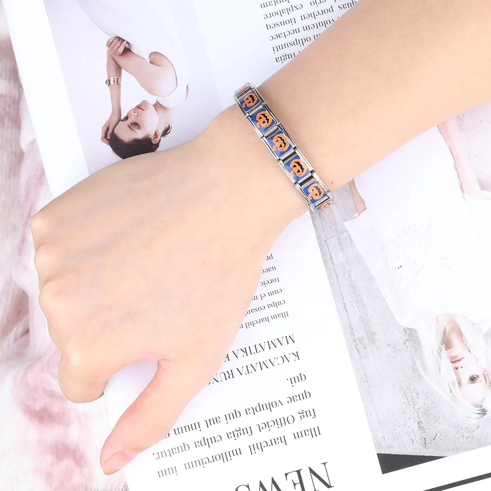 Christmas Personality Stainless Steel Stretch Interlocked DIY Italian Charm Bracelet Links For Custom Gift Wristband Making