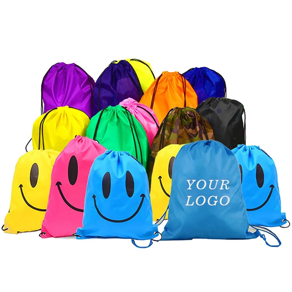 Factory Custom Logo Sports Bag Backpack 210d Polyester Drawstring Bag Printing Draw String Bag For Promotional