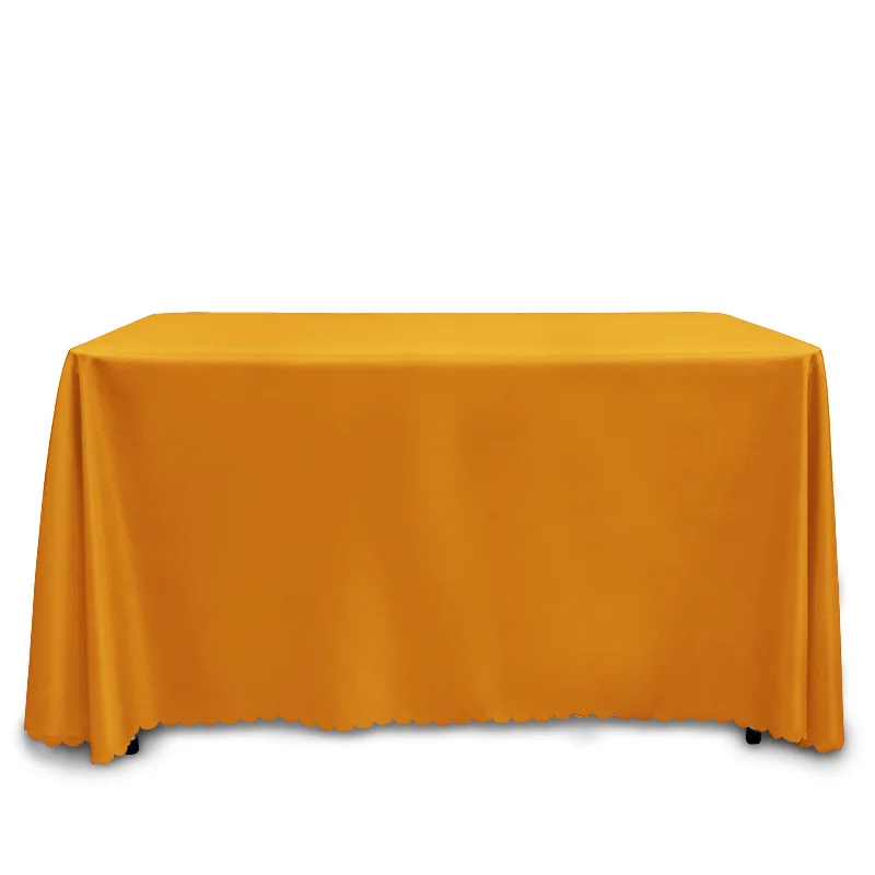 Custom Logo Design Solid Color Plain Rectangle Navy Blue Party Banquet Table Cloth Table Cover