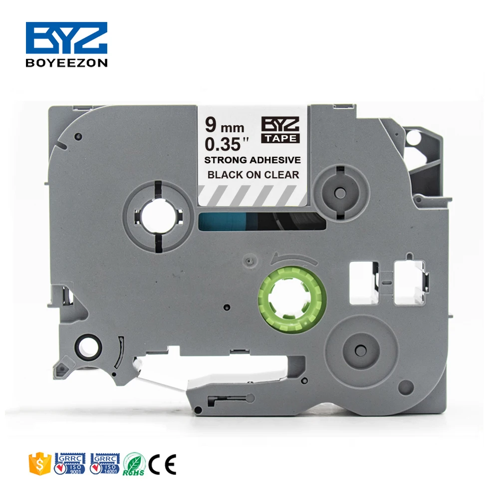 Strong adhesive label cassette tape 9mm Tze-S121 S221 S621 S921 for brother printer