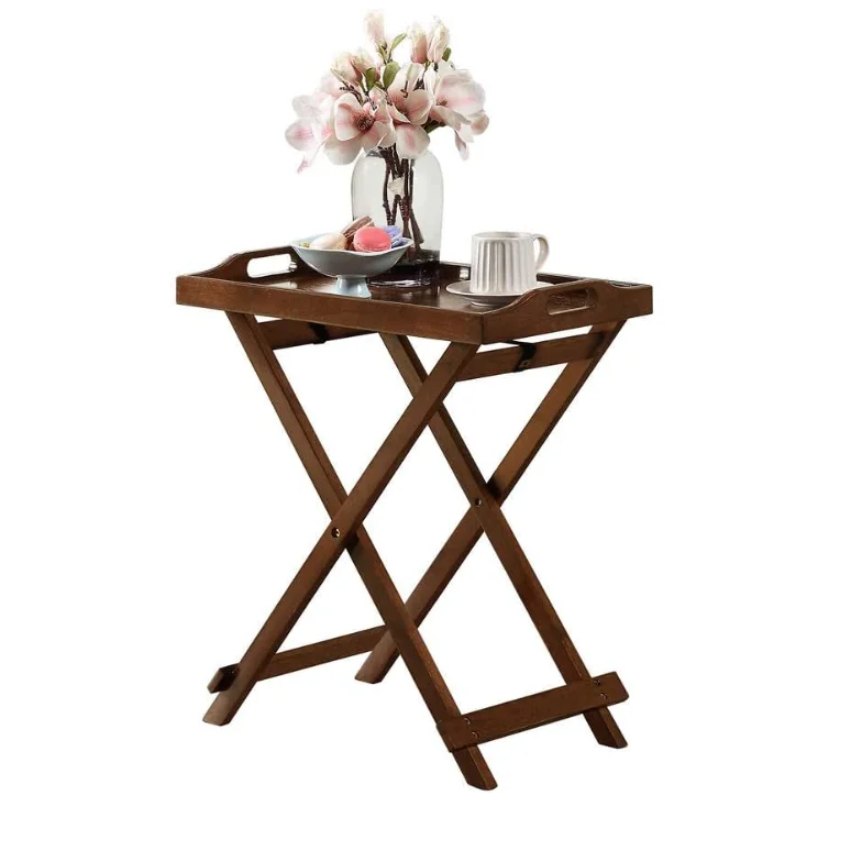Wooden Folding Dinner Table Tv Tray Coffee Stand Serving Snack Tea Portable Tray Sofa Side Table