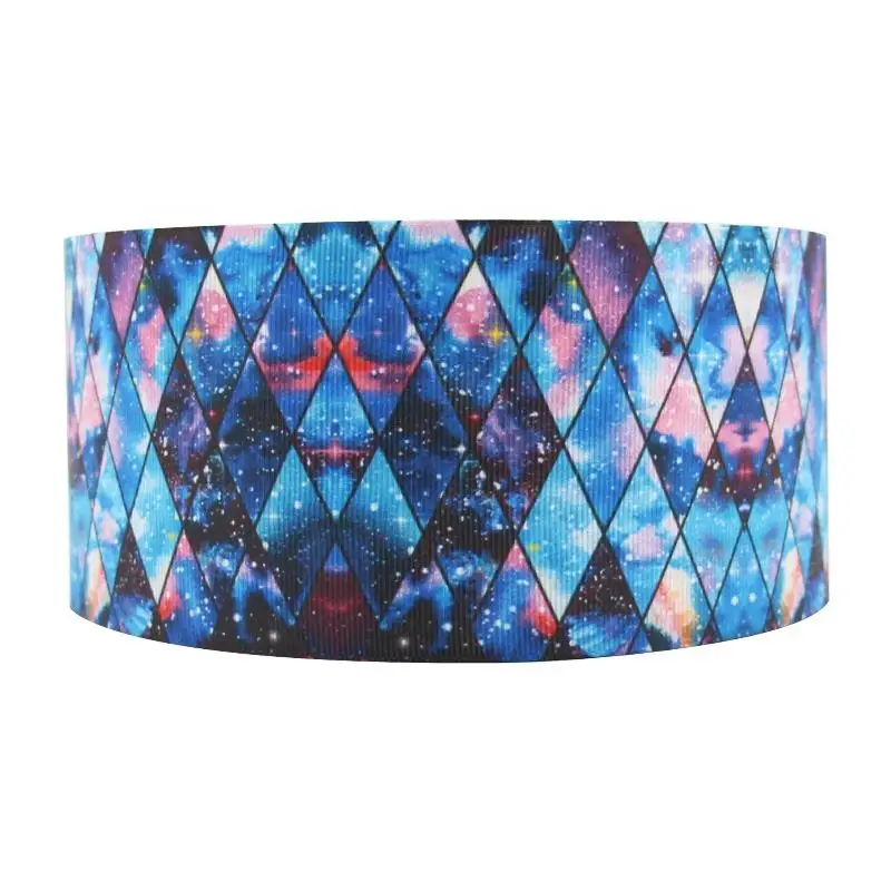 Высококачественная Репсовая лента 75 мм 3 дюйма с принтом звездного неба для изготовления бантов Jojo