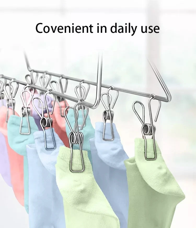 Multi-purpose Large Metal Clothes Pegs Stainless Steel Pins Clips Clamps for Sheets Socks